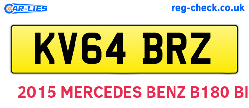 KV64BRZ are the vehicle registration plates.