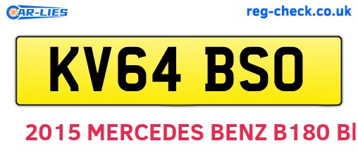 KV64BSO are the vehicle registration plates.