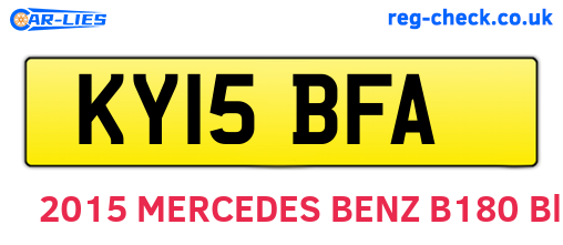 KY15BFA are the vehicle registration plates.