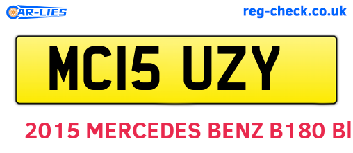MC15UZY are the vehicle registration plates.