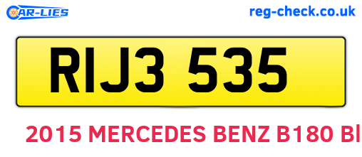 RIJ3535 are the vehicle registration plates.