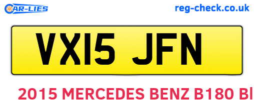 VX15JFN are the vehicle registration plates.