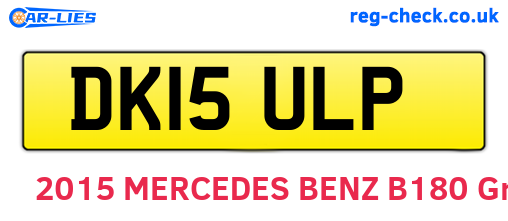 DK15ULP are the vehicle registration plates.