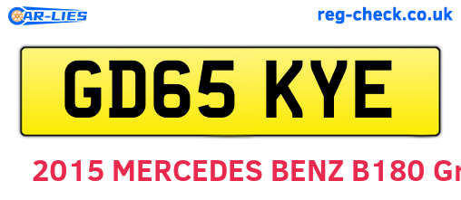 GD65KYE are the vehicle registration plates.