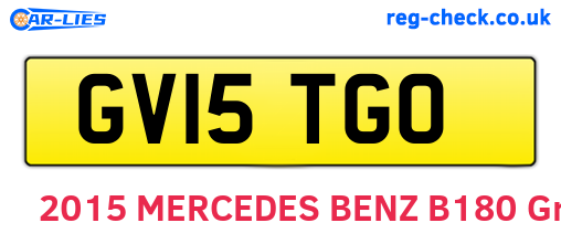 GV15TGO are the vehicle registration plates.