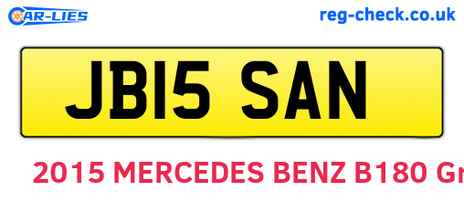 JB15SAN are the vehicle registration plates.