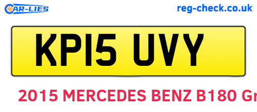 KP15UVY are the vehicle registration plates.