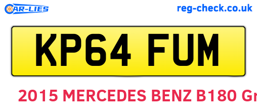 KP64FUM are the vehicle registration plates.