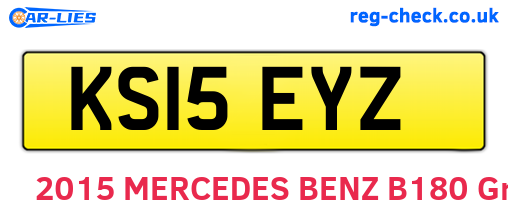 KS15EYZ are the vehicle registration plates.