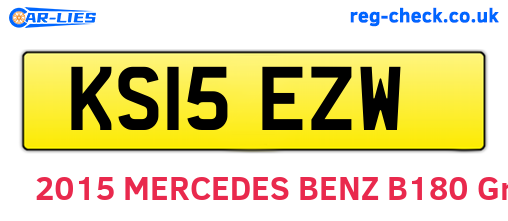 KS15EZW are the vehicle registration plates.