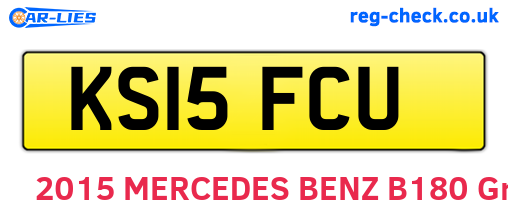 KS15FCU are the vehicle registration plates.