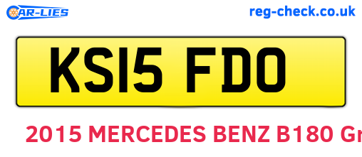 KS15FDO are the vehicle registration plates.