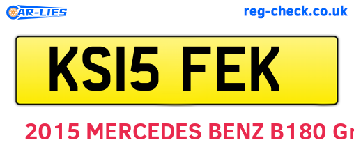 KS15FEK are the vehicle registration plates.