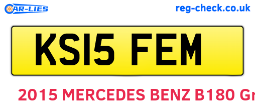 KS15FEM are the vehicle registration plates.