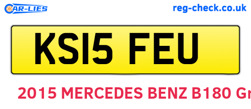 KS15FEU are the vehicle registration plates.