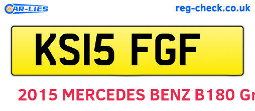 KS15FGF are the vehicle registration plates.