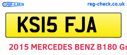 KS15FJA are the vehicle registration plates.
