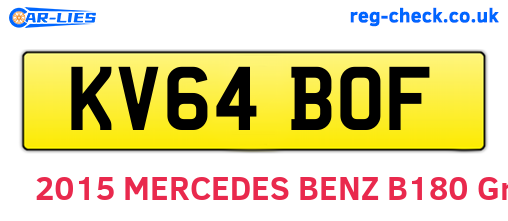 KV64BOF are the vehicle registration plates.