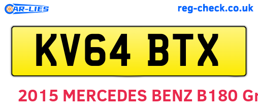 KV64BTX are the vehicle registration plates.