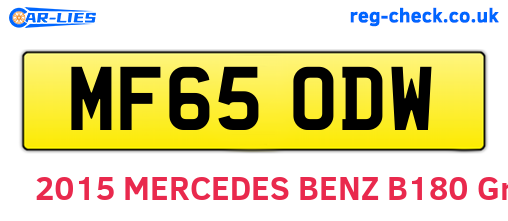 MF65ODW are the vehicle registration plates.