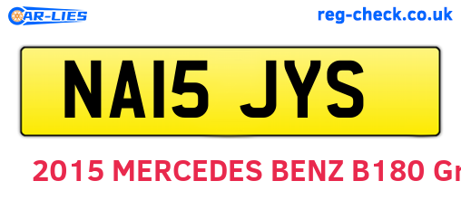 NA15JYS are the vehicle registration plates.