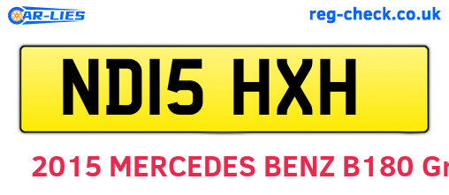 ND15HXH are the vehicle registration plates.