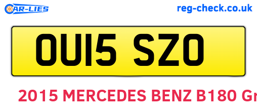 OU15SZO are the vehicle registration plates.