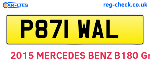 P871WAL are the vehicle registration plates.