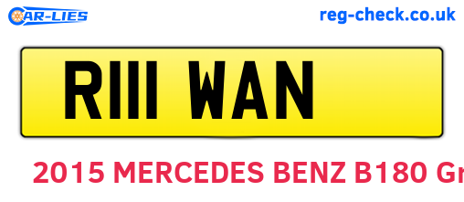 R111WAN are the vehicle registration plates.