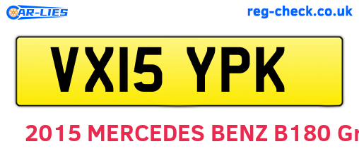 VX15YPK are the vehicle registration plates.