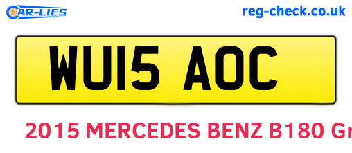 WU15AOC are the vehicle registration plates.