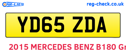 YD65ZDA are the vehicle registration plates.