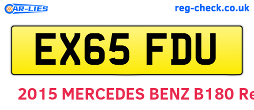 EX65FDU are the vehicle registration plates.