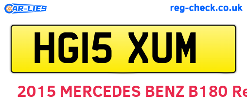 HG15XUM are the vehicle registration plates.