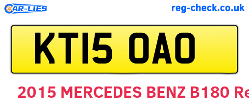 KT15OAO are the vehicle registration plates.
