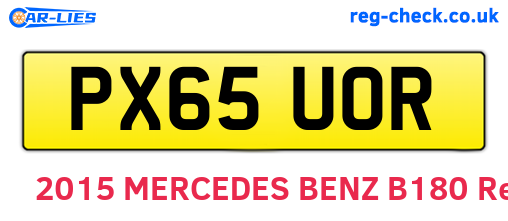 PX65UOR are the vehicle registration plates.