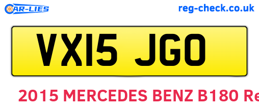 VX15JGO are the vehicle registration plates.