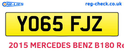 YO65FJZ are the vehicle registration plates.