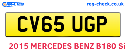CV65UGP are the vehicle registration plates.