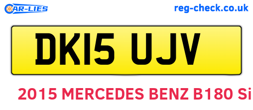 DK15UJV are the vehicle registration plates.