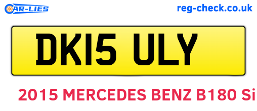 DK15ULY are the vehicle registration plates.