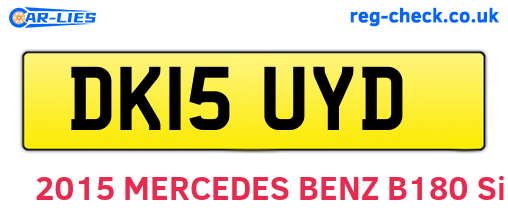 DK15UYD are the vehicle registration plates.