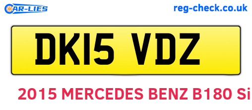 DK15VDZ are the vehicle registration plates.