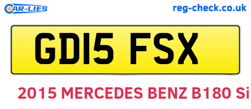 GD15FSX are the vehicle registration plates.