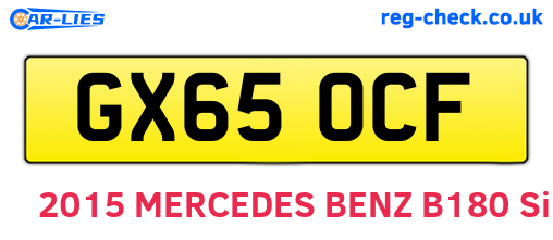 GX65OCF are the vehicle registration plates.
