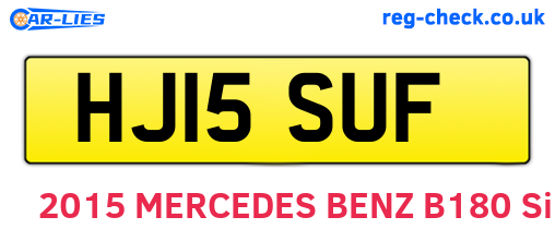 HJ15SUF are the vehicle registration plates.