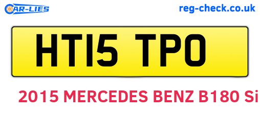 HT15TPO are the vehicle registration plates.
