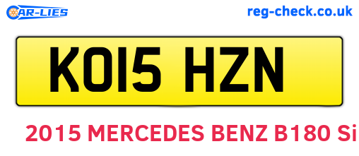 KO15HZN are the vehicle registration plates.