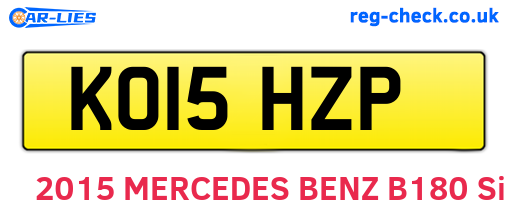 KO15HZP are the vehicle registration plates.