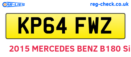 KP64FWZ are the vehicle registration plates.